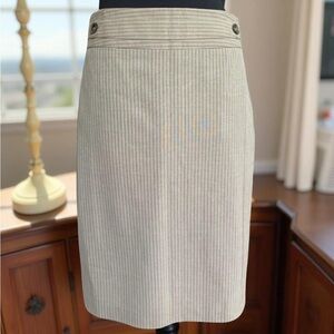 Rafaella Taupe Pinstripe Lined Business Skirt
